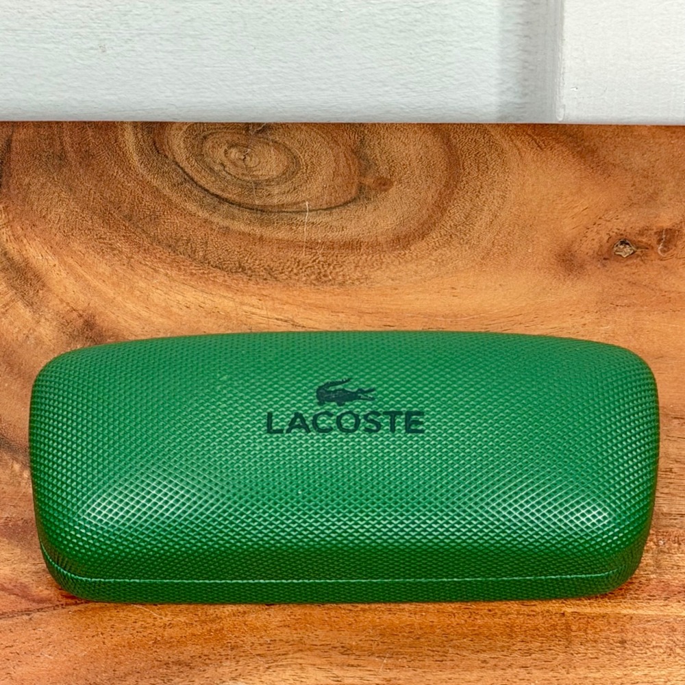 Lacoste Eyeglasses Green Hard‎ Clam Crocodile Designer Glasses Case